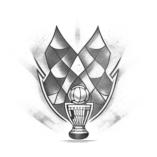 fluminense with the Libertadores trophy and Fernando Diniz tattoo design idea
