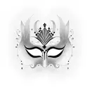 Mardi Gras mask tattoo design idea