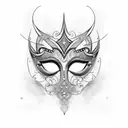 Mardi Gras mask tattoo design idea