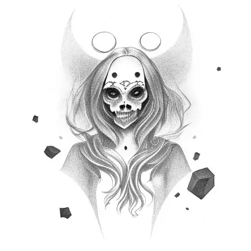 Bad Omens band inspired woman with tdopm tattoo design idea