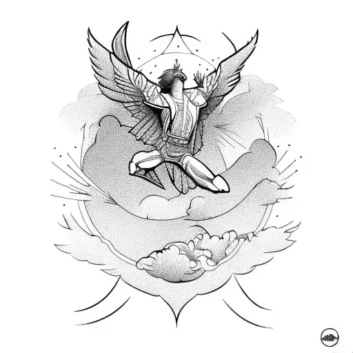 icarus falling out the sky tattoo design idea