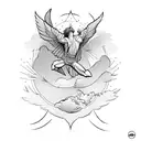 icarus falling out the sky tattoo design idea