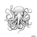 cartoon octopus tattoo design idea