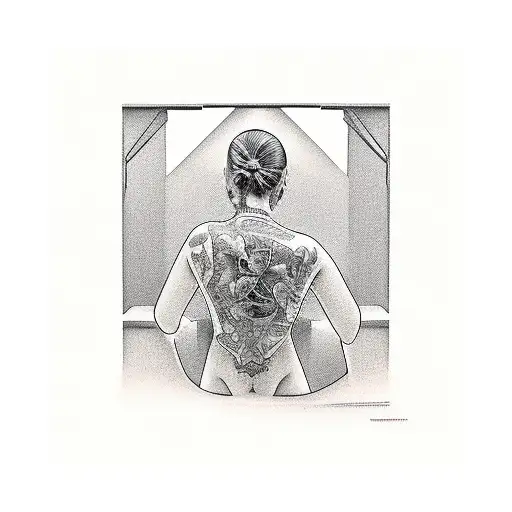 rear window composition tattoo design idea