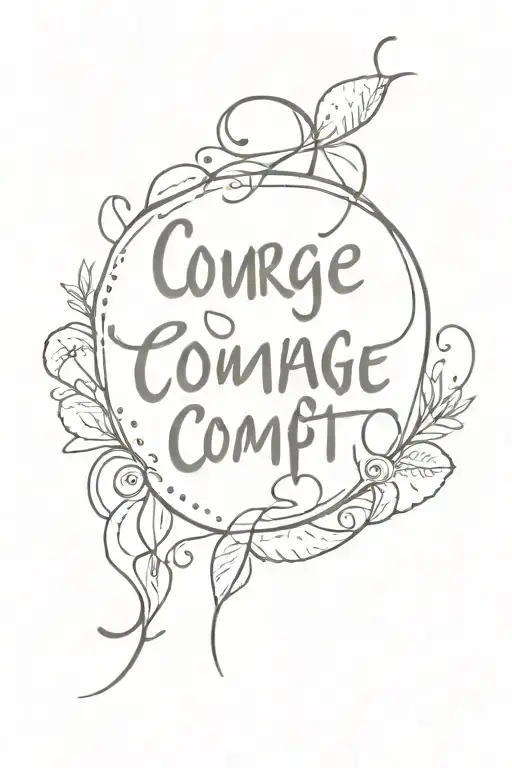 courage over comfort tattoo design idea