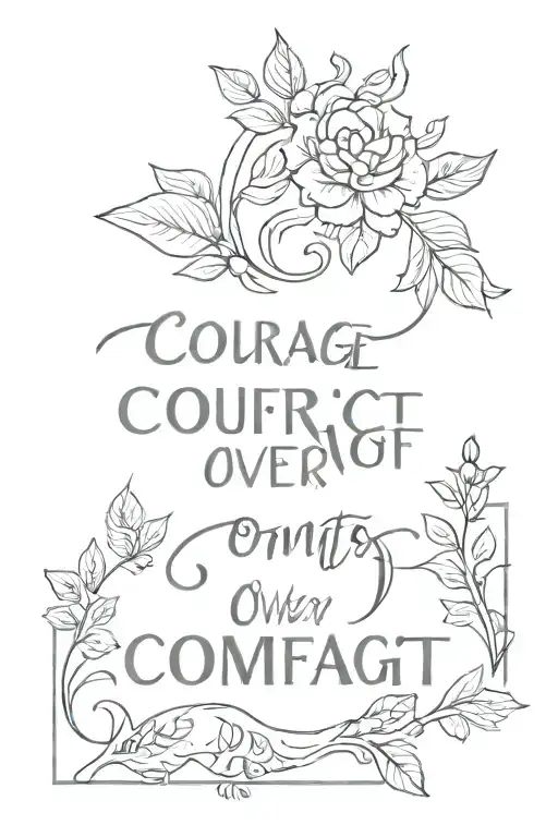 Courage over comfort tattoo design idea