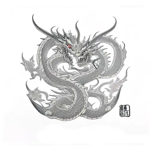 demon dragon tattoo design idea