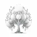 Alien, Yoga tree pose, Space, baobab, head in clouds tattoo design idea