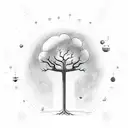 Alien, Yoga tree pose, Space, baobab, head in clouds tattoo design idea