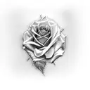 rose black and red tattoo design idea