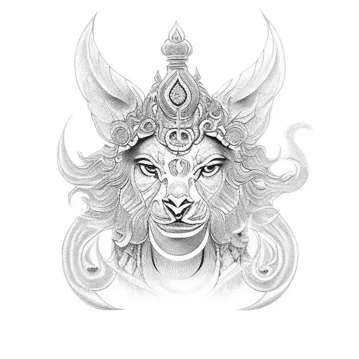 vajra with hindu god inside tattoo design idea