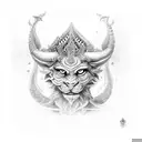 vajra with bhairav inside tattoo design idea