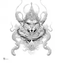 vajra with bhairav inside tattoo design idea