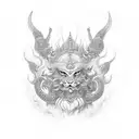 vajra with bhairav inside tattoo design idea