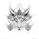 vajra with bhairav inside tattoo design idea