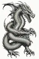 Give me a full arm tattoo, a dragon wrapping around the entire arm, red and black and lots of details, lots more details tattoo design idea