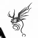 Red dragon tattoo design idea