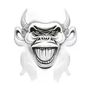 vines wrapped around a monkey's paw a tiara and a bull skell tattoo design idea