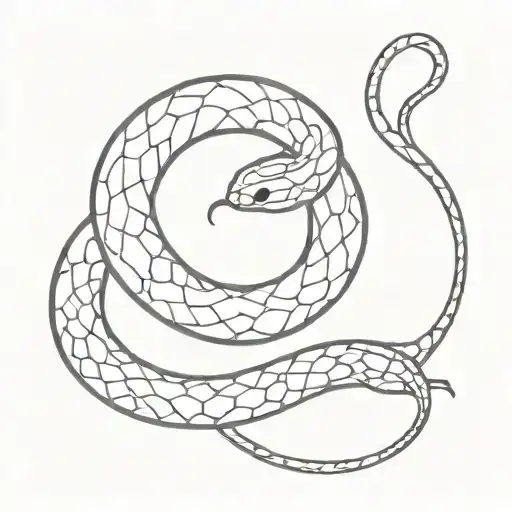 minimalist snake with the name Kelly tattoo design idea