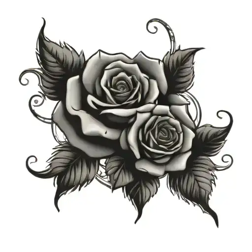 Roses and god symbol in alchemy tattoo design idea