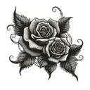 Roses and god symbol in alchemy tattoo design idea