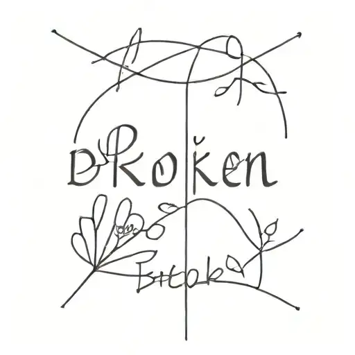 "There's beauty in being broken" tattoo design idea
