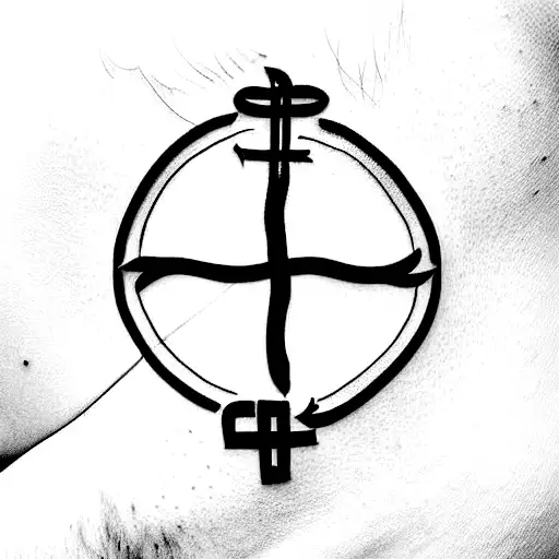 Christian Cross with bible verse tattoo design idea