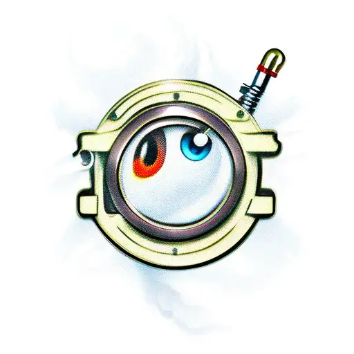 padlock with one eye tattoo design idea