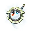 padlock with one eye tattoo design idea