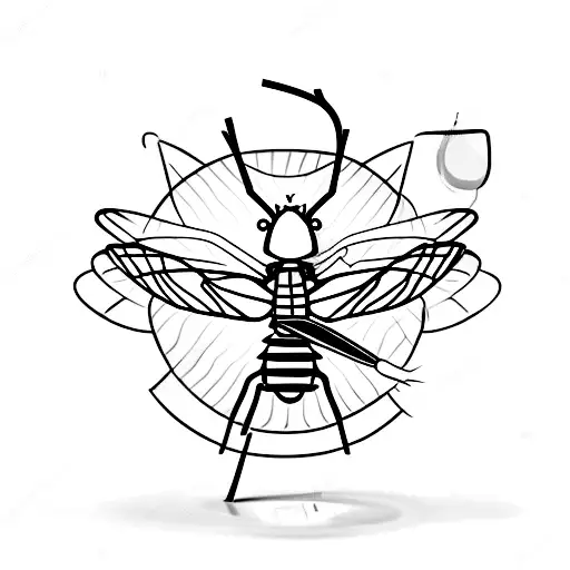 mosquito drinking a martini tattoo design idea