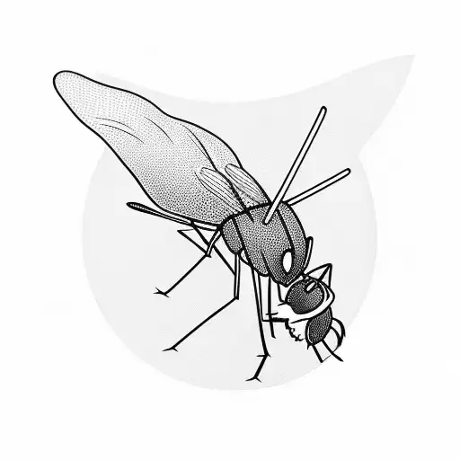 mosquito drinking out of a martini glass tattoo design idea