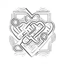 interlocked initials a and j with a heart tattoo design idea