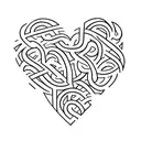 interlocked initials a and j with a heart tattoo design idea