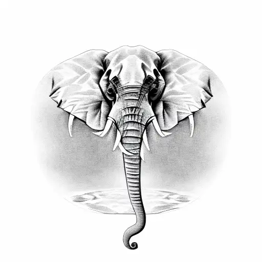 reincarnation from skull to elephant with floral pattern  tattoo design idea