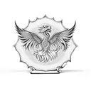 A phoenix rising from an open book, with three cat paw prints beneath it. tattoo design idea