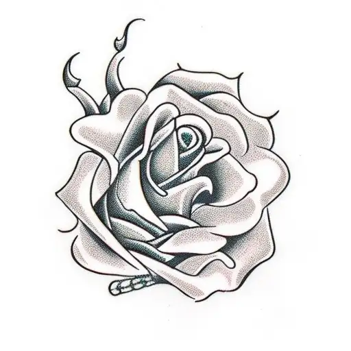 Black Roses dragon tattoo design idea