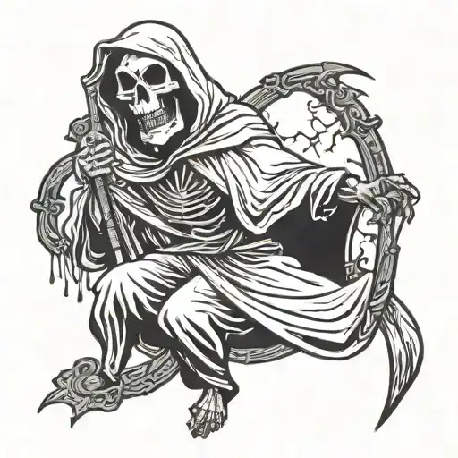 grim reaper death seal tattoo design idea