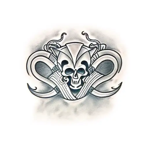 Aries Skull tattoo design idea