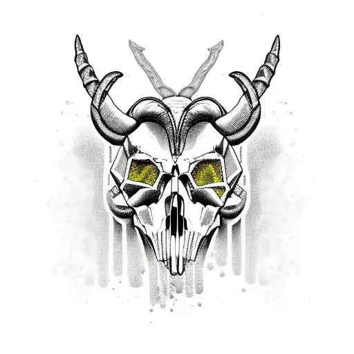 Aries Skull tattoo design idea