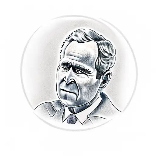 george bush holding a missile  tattoo design idea
