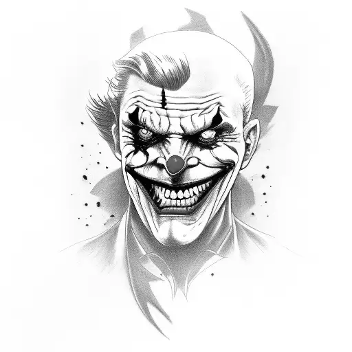 hahaha joker tattoo on forarm with cybersiglism dark art tattoo design idea