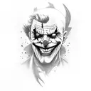hahaha joker tattoo on forarm with cybersiglism dark art tattoo design idea