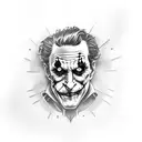 hahaha joker tattoo on forarm with cybersiglism dark art tattoo design idea