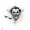 hahaha joker tattoo on forarm with cybersiglism dark art tattoo design idea