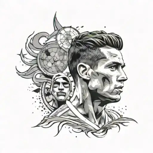 cristiano ronaldo death look tattoo design idea