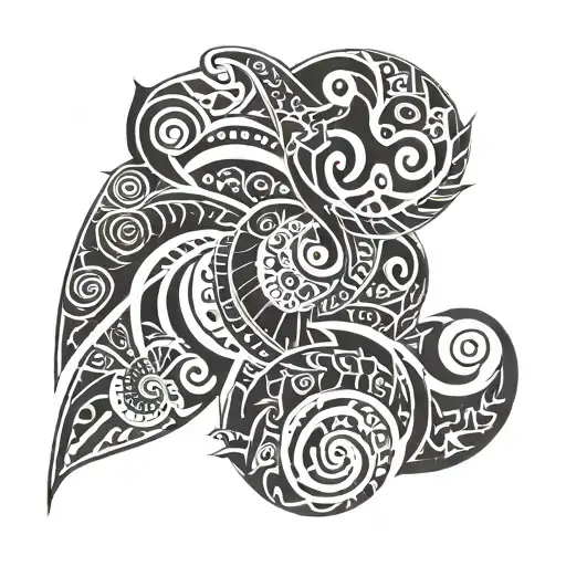 Maori tribal style tattoo, half sleeve, half chest tattoo design idea