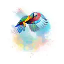 kea parrot flying tattoo design idea