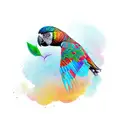 kea parrot flying tattoo design idea