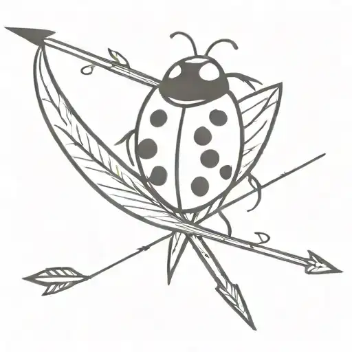ladybug on an arrow tattoo design idea