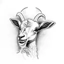 Incorporate a detailed blackwork design of a lamb with a subtle Christian cross in the background tattoo design idea